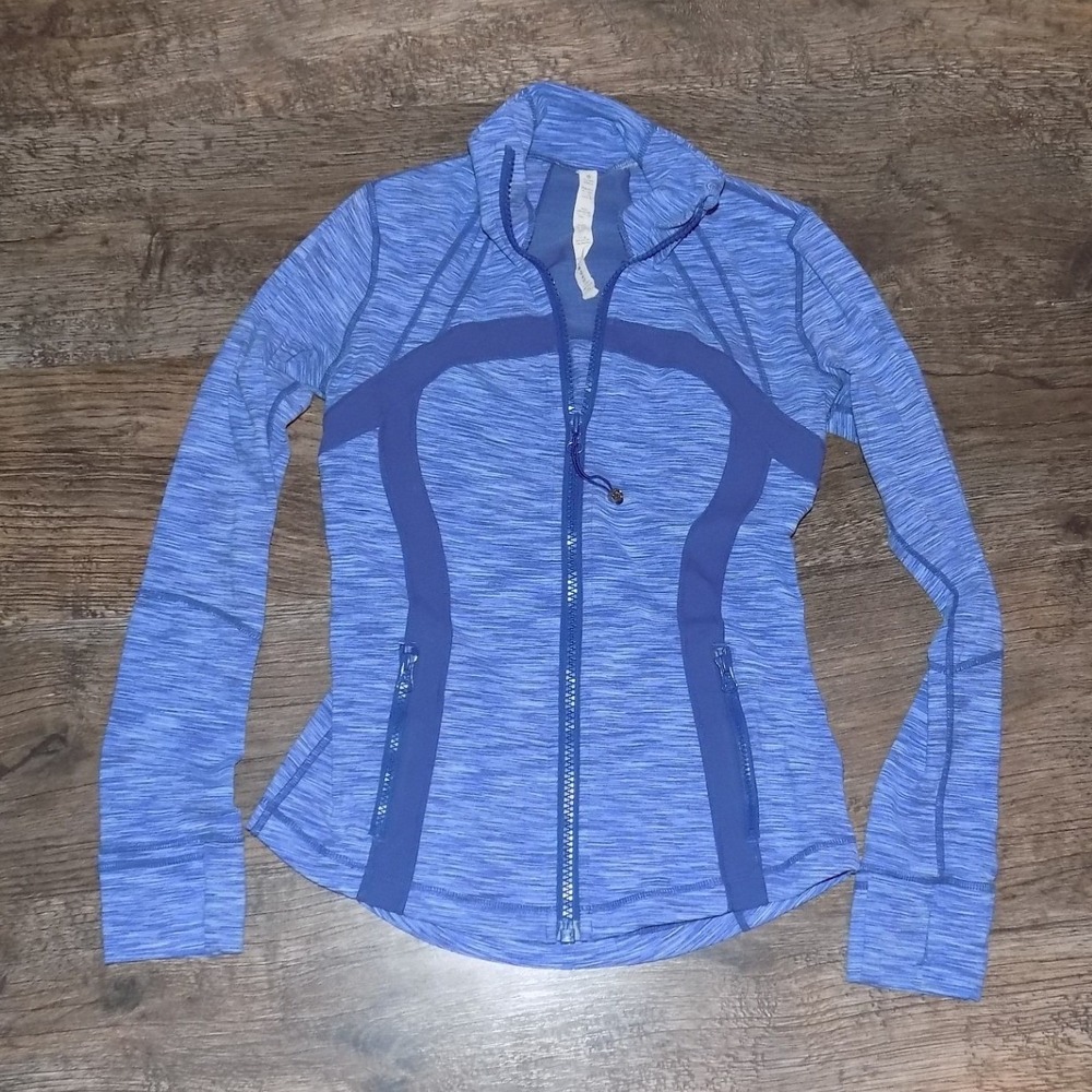 Lululemon Define Jacket Women 6 Blue Space Dye‎ Excellent Full Zip Athletic